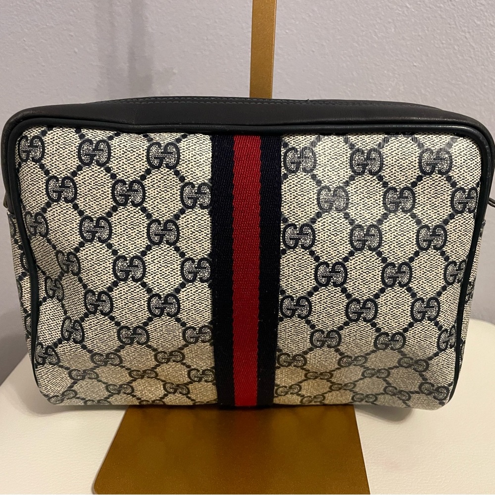 Authentic Gucci Parfums Vintage Clutch – Sherry Line, Navy Blue